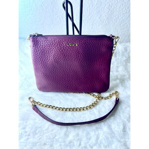 Lodis Burgundy Red Pebbled Leather Crossbody Bag Small